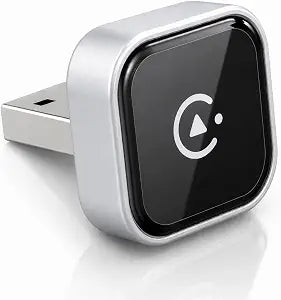 Wireless CarPlay Adapter, MiniPot Apple CarPlay Wireless Dongle for Factory Wired CarPlay Cars, Premium Matte Silver, 5GHz WiFi & Bluetooth Plug & Play Auto-Connect, No Delay