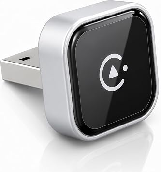 Wireless CarPlay Adapter, MiniPot Apple CarPlay Wireless Dongle for Factory Wired CarPlay Cars, Premium Matte Silver, 5GHz WiFi & Bluetooth Plug & Play Auto-Connect, No Delay