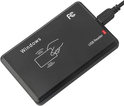 Ossiygar® Countertop 125kHz USB RFID Contactless Tap-to-Read ID Card Reader, Scanner for EM4100/TK4100, Reader Only, Default 10-Digit Data Output, Works with Windows, Mac, Linux, Android 7+ OS