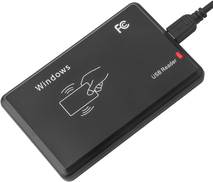 Ossiygar® Countertop 125kHz USB RFID Contactless Tap-to-Read ID Card Reader, Scanner for EM4100/TK4100, Reader Only, Default 10-Digit Data Output, Works with Windows, Mac, Linux, Android 7+ OS