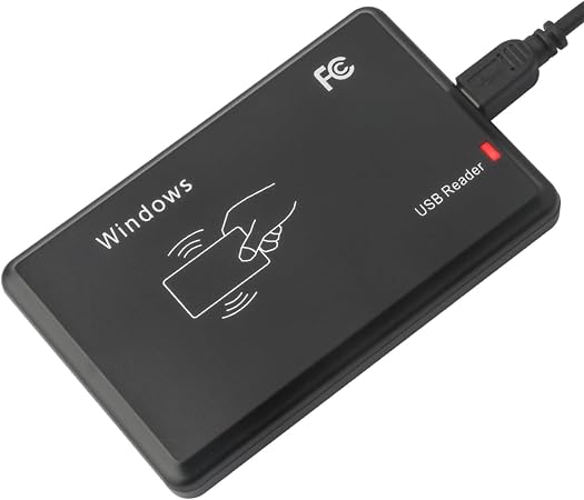 Ossiygar® Countertop 125kHz USB RFID Contactless Tap-to-Read ID Card Reader, Scanner for EM4100/TK4100, Reader Only, Default 10-Digit Data Output, Works with Windows, Mac, Linux, Android 7+ OS