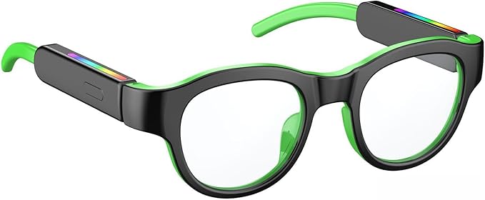 Kids Smart Glasses: UV400 Blue Light Glasses - Built-in Mic & Open Ear Bluetooth Speakers - 7-color RGB Light Strip - Voice & Touch Control - Works with iOS/Android for Kids 6-12 Gifts