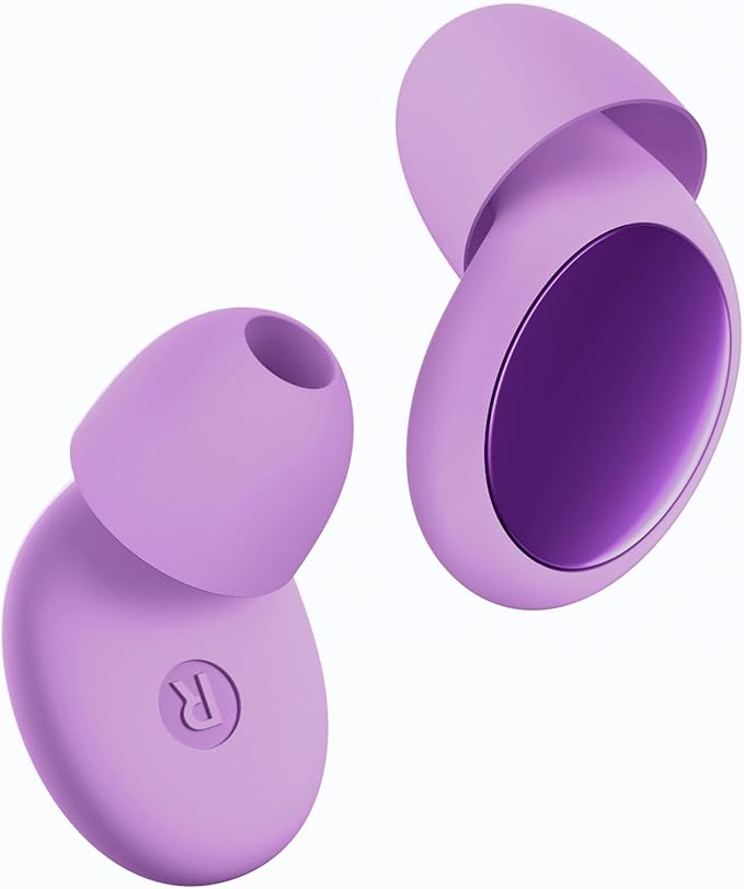 45dB Ear Plugs for Sleeping Noise Cancelling Ear Plugs for Noise Reduction & Snoring, Concerts, Earplugs for Sleep,Sider Sleepers Airplane, Silicone Earplugs Reusable Concert Ear Plug Case LilacPurple