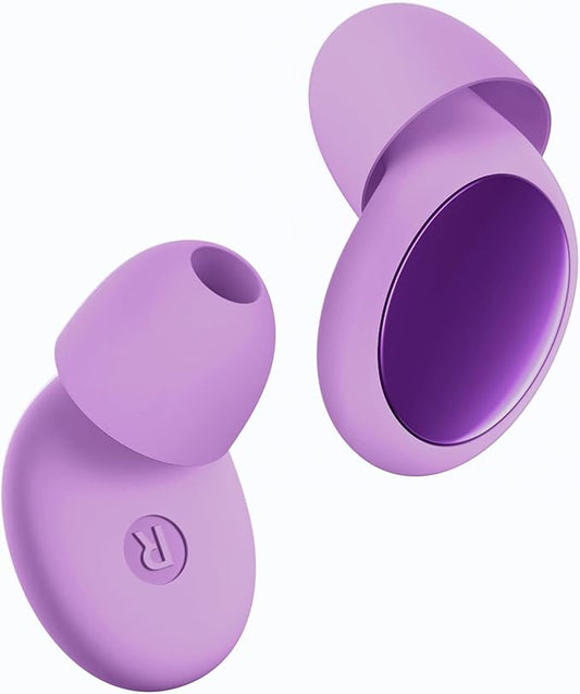 45dB Ear Plugs for Sleeping Noise Cancelling Ear Plugs for Noise Reduction & Snoring, Concerts, Earplugs for Sleep,Sider Sleepers Airplane, Silicone Earplugs Reusable Concert Ear Plug Case LilacPurple