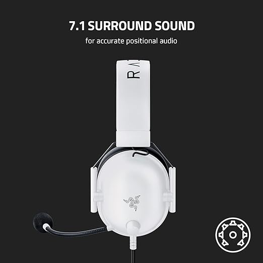 Razer BlackShark V2 X Gaming Headset: 7.1 Surround Sound - 50mm Drivers - Memory Foam Cushion - for PC,Mac,PS4,PS5,Switch - 3.5mm Audio Jack - White,(Pack of 8)