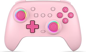 SIMGAL Pink Wireless Controller for Switch Joy-Con/PC, Breathing LED - Image 1