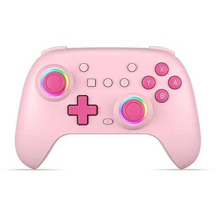 SIMGAL Pink Wireless Controller for Switch Joy-Con/PC, Breathing LED