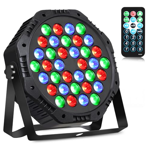 Rechargeable LED Par Can Lights, RGB Battery Powered Stage Uplights with Sound Activated Remote & DMX Control for Festival Event Wedding Bar Church