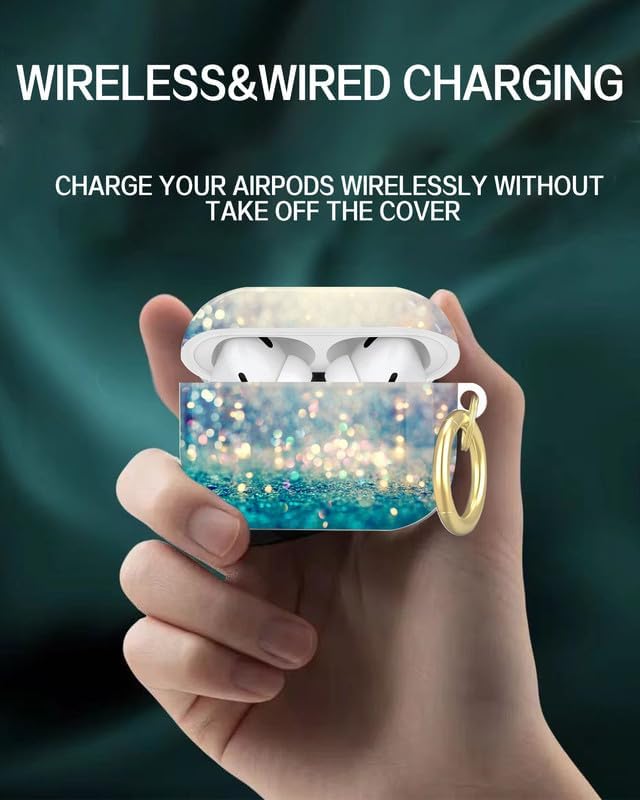 Compatible with AirPod Pro 2nd/1st Generation Case Cover with Key Chain,Full Protective Shockproof Wireless Headphone Case for Airpod Pro 2023/2022/2019(Beautiful Shiny Light)