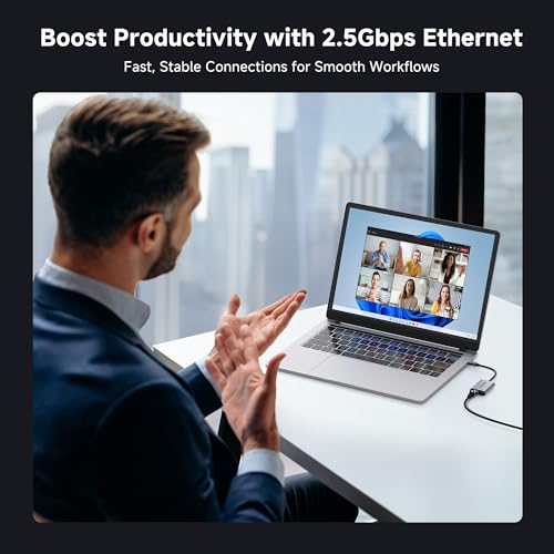 Cable Matters USB C to 2.5Gb Ethernet Adapter with 140W Charging