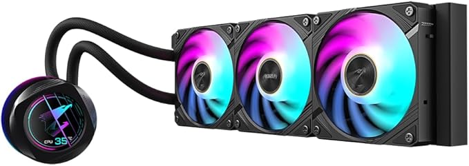 GIGABYTE AORUS WATERFORCE X II 360 LCD display AIO liquid cooler, Intel 2066, 2011,1366,115x,1700, AMD TR4, AM5, AM4, sTRX4