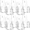 Yookeer 10 Pcs Brochure Holder Stand 4"x7.9" Clear Acrylic Display Rack