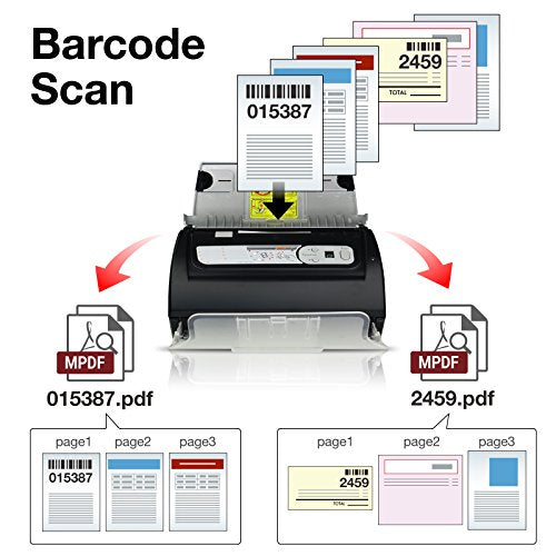 Plustek PS186 Desktop Document Scanner, with 50-Pages Auto Document Feeder (ADF). for Windows 7/8 / 10/11 (Intel/AMD only)