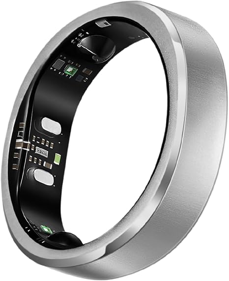 RingConn Gen 3 Smart Ring - Vascular Trends(Size 9, Brushed Silver)