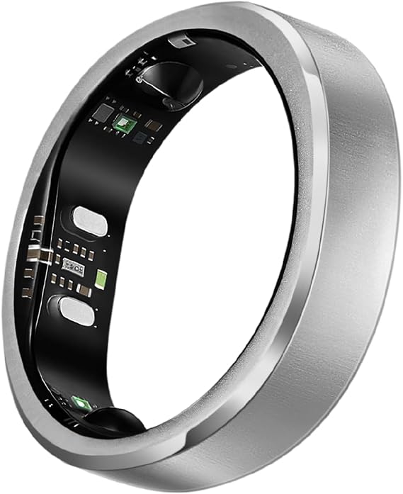 RingConn Gen 3 Smart Ring - Vascular Trends(Size 9, Brushed Silver)