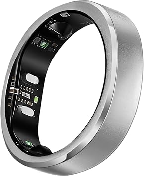 RingConn Gen 3 Smart Ring - Vascular Trends(Size 9, Brushed Silver)