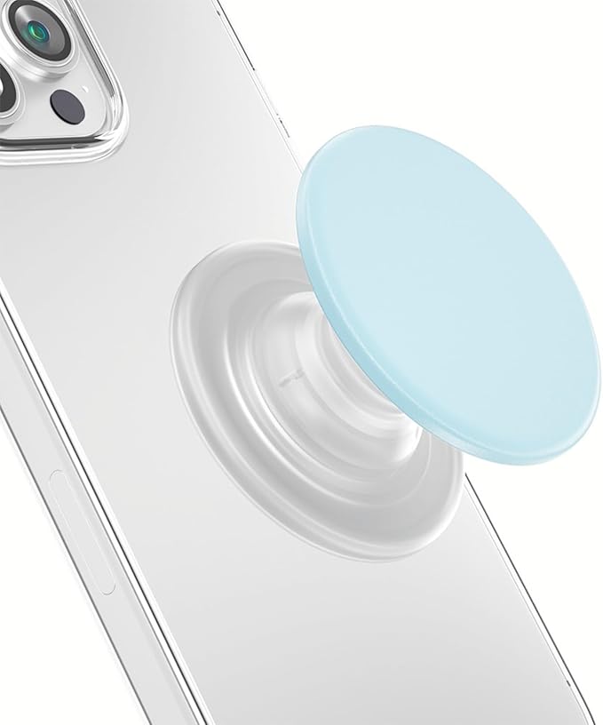 Expandable and Collapsible Phone Grip Stand Holder, Compatible with Kindle, Smartphone Tablet Cell Phone Accessory, Transparent Blue