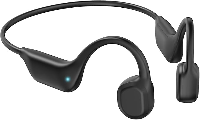 Bone Conduction Headphones, Wireless Bluetooth 5.3 Open-Ear Headphones with Mic, 10H Playtime Workout Headphones, Waterproof Sport Earphones Headset for Running, Gym, Hiking, Cycling (Black)