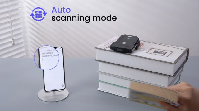 Eyoyo Bluetooth QR Code Scanner 2D Wireless Back Clip Phone Barcode Scanner