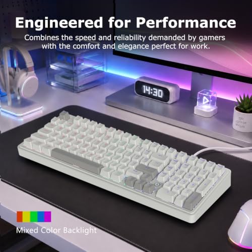 AJAZZ AK980 97% Wired Mechanical Keyboard, Gasket Hot-Swappable, Pre-Lubed