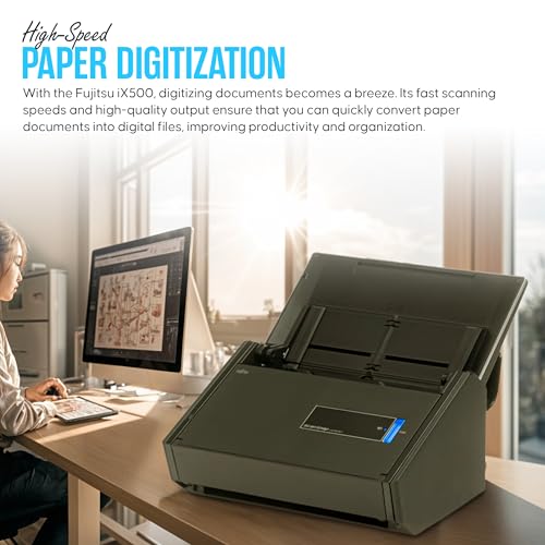 IX500 Fujitsu ScanSnap Duplex Document & Receipt Scanner, Mac/PC, USB 3.0