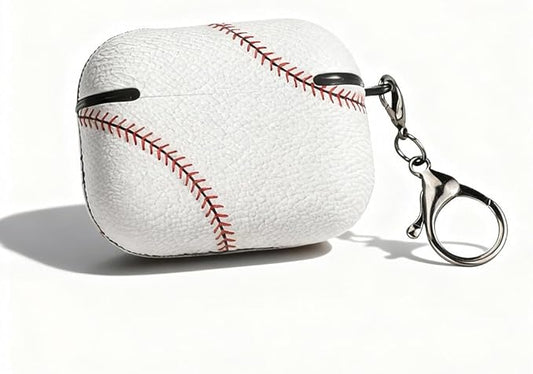 for AirPods Pro 2 Case Leather, Crazy Horse Airpods Pro Soft PU Leather Case Cover with Keychain,for Apple Airpod Pros 2nd Generation 2023 2022/AirPods Pro 2/1 Gen for Man Women((Baseball-03)