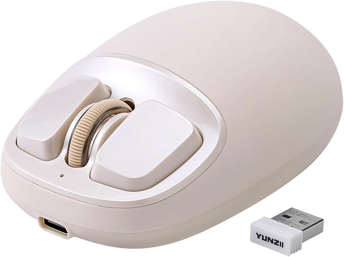YUNZII C1 Wireless Tri-Mode Wireless Mouse 4800 DPI Optical (Beige)