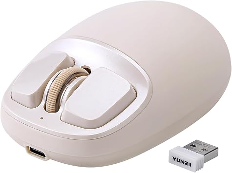YUNZII C1 Wireless Tri-Mode Wireless Mouse 4800 DPI Optical (Beige)