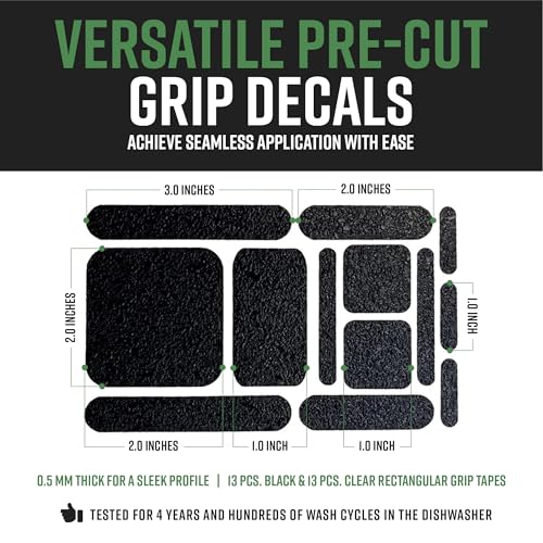 Dragon Grips 13pc Rubber Grip Tape, Non-Slip Adhesive Phone Grip Stickers