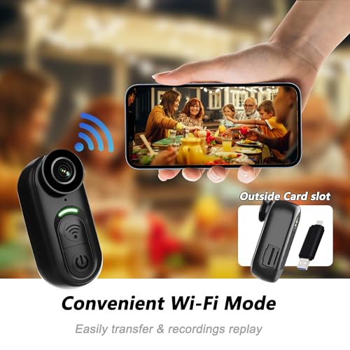 4K Mini Body Camera with 128GB Thumb Size Wearable Action Cam
