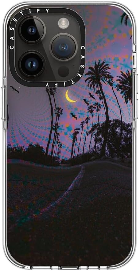 CASETiFY Clear iPhone 14 Pro Case [Not Yellowing / 6.6 ft. 3X Military Grade Drop Protection/Compatible with Magsafe] - Palm Vibes - Clear