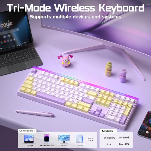 Aula H108 Wireless Silent Mechanical Keyboard with Number Pad Hot Swappable - Image 4