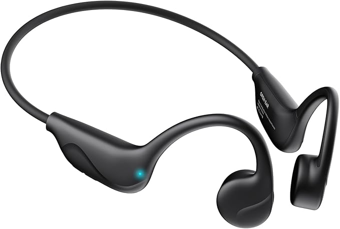 Bone Conduction Headphones,Bluetooth V6.0 Bone Conduction Earbuds with Mic,Open Ear Headphones 12Hrs Playtime,Wireless IPX5 Waterproof Sport Headphone for Running (Obsidian Black)