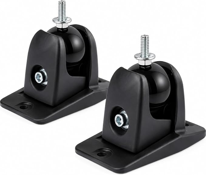 Jumbl Speaker Wall Mount Brackets, 1/4-20 Thread, 2 Pack, Black