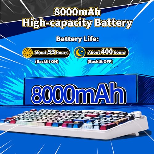 x Aula F99 Pro Mechanical Keyboard, Wireless Gaming Keyboards RGB Backlit Hot Swappable Custom Creamy Bluetooth Computer Keyboard, Tri-Mode BT5.0/2.4GHz/USB-C, Pre-lubed Switches PBT Keycaps - Image 5