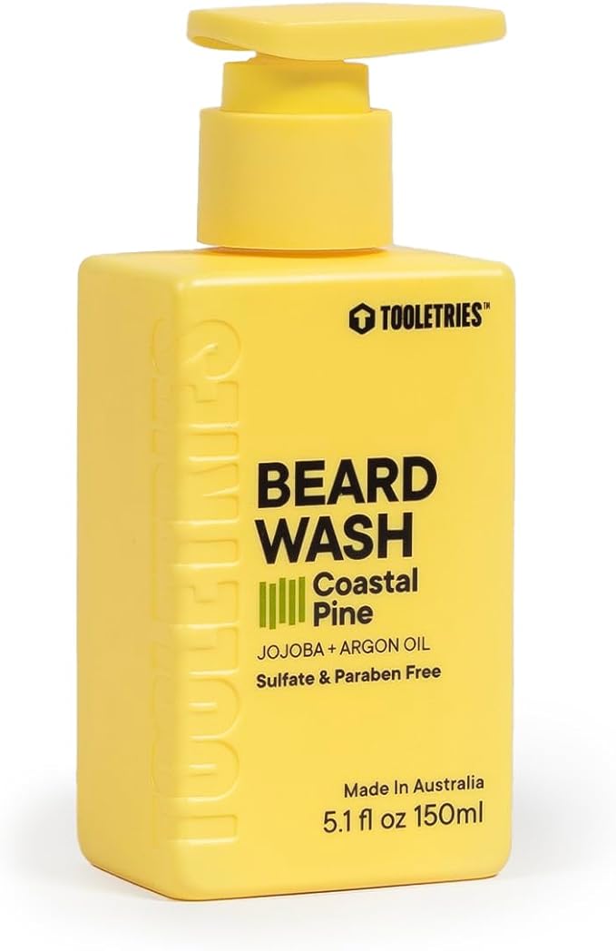 TOOLETRIES Beard Scrub Kit - Silicone Beard Scrubber & Storage Hook, Hydrating Men's Beard Wash - Bathroom & Shower Toiletries for Men, Travel Essentials