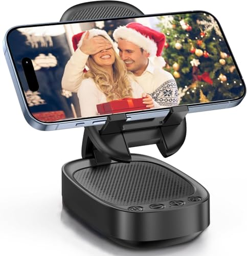 Cell Phone Stand with Wireless Bluetooth Speaker, Unique Gifts for Men/Women, Adjustable Phone Holder with 5 LED Light Modes, Anti-Slip Base HD Surround Sound, Phone Speaker Amplifier for iPhone/iPad