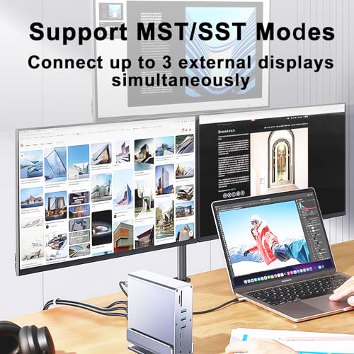 15-in-1 USB C Hub/Docking Station Dual Monitor 2 HDMI with Ethernet PD - Image 4