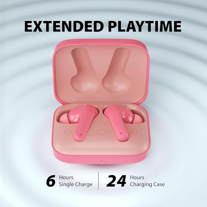 Avantalk Clan K2 - Wireless Earbuds for Kids with Safe Volume Limiting and Customizable Fit, Low Latency Mode, 3 EQ Modes, Cute Bluetooth Earbuds for Boys & Girls - Pink