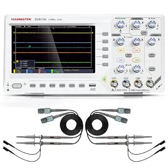 HANMATEK DOS1104 Digital Oscilloscope with 4 Channels and Screen 7 inch / 18 cm, TFT-LCD Display, Portable Professional Oscilloscope Kit with 1GS/s Sampling Rate - Image 1