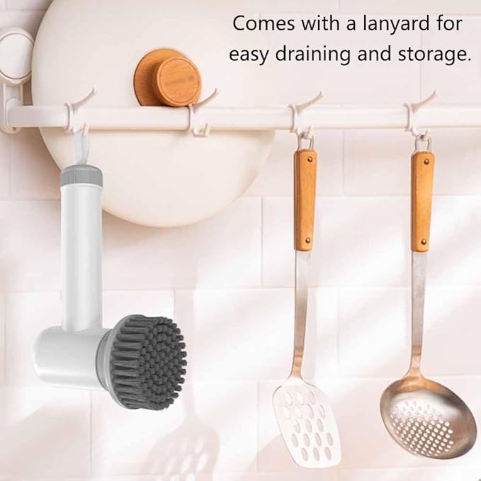 Electric Spin Scrubber Electric Cleaning Brush Cordless Power Scrubber with 3 Replaceable Brush Heads Handheld Power Shower Scrubber for Bathtub, Floor, Wall, Tile, Toilet, Window, Sink - Black