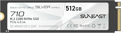 SUNEAST 512GB M.2 2280 NVMe Gen4x4 Internal SSD,Up to 6320MB/s Read