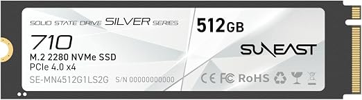 SUNEAST 512GB M.2 2280 NVMe Gen4x4 Internal SSD,Up to 6320MB/s Read