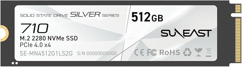 SUNEAST 512GB M.2 2280 NVMe Gen4x4 Internal SSD,Up to 6320MB/s Read - Image 1