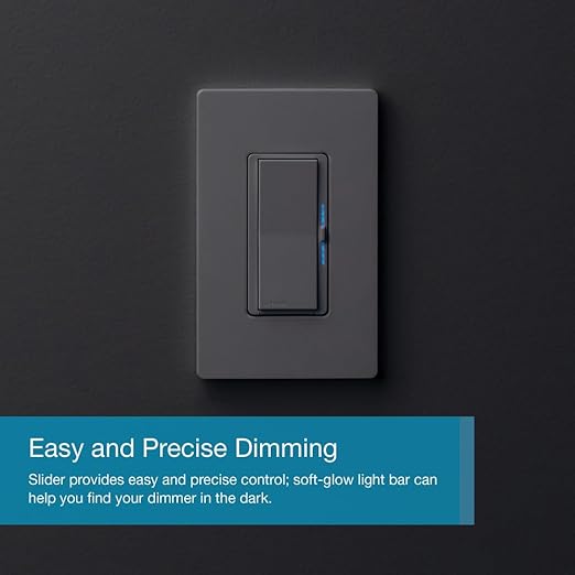Lutron Diva Smart Dimmer Light Switch for Caseta Lighting (Lutron Smart Hub Required), for LED Lights, 150W, Single-Pole/3-Way, No Neutral, Ivory (DVRF-6L-IV)