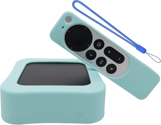 Apple TV 4K Case - Siri Remote 3rd Gen, Anti-Slip, Shockproof & Drop Proof Silicone Cover with Lanyard (Green)