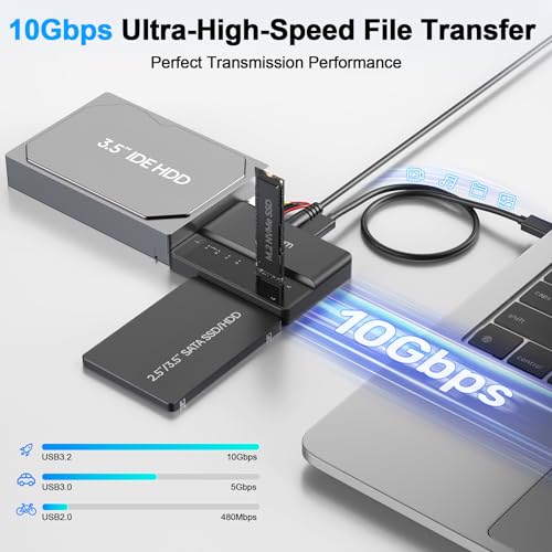 Alxum 10Gbps M.2 NVME to SATA Adapter IDE SSD Enclosure for Laptop