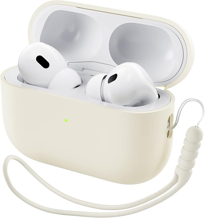 ORNARTO Compatible with AirPods Pro 2 Case 2022, Full Protective Hybrid Silicone for AirPods Pro 2nd Generation Case, Front LED Visible Skin Cover-Starlight