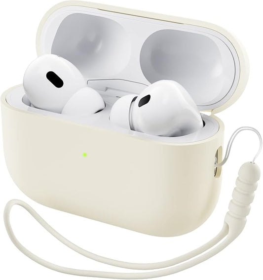 ORNARTO Compatible with AirPods Pro 2 Case 2022, Full Protective Hybrid Silicone for AirPods Pro 2nd Generation Case, Front LED Visible Skin Cover-Starlight