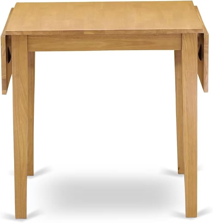 East West Furniture 1NDAB5-OAK-04 5 Piece Dining Set Includes a Rectangle Dining Room Table with Dropleaf and 4 Light Tan Linen Fabric Upholstered Parson Chairs, 30x48 Inch, Oak
